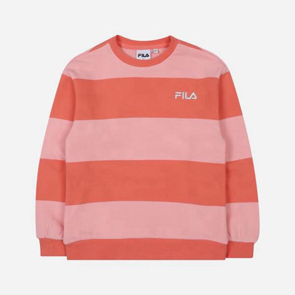 Fila Mikiny Detske Oranžové - Striped L/S Vypredaj - Slovakia 95814-OVHQ